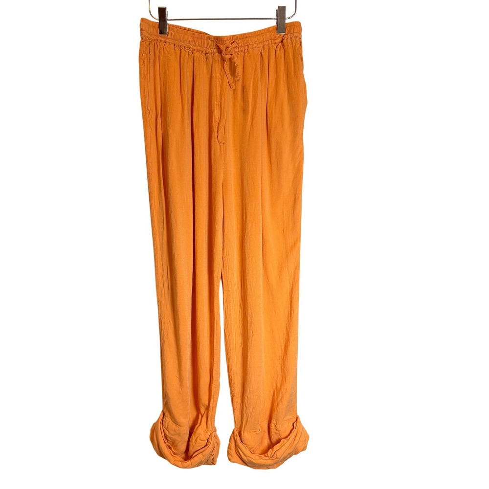 Sleeper Womens Orange Viscose Drawstring Elastic Waist Lounge Pants Size L